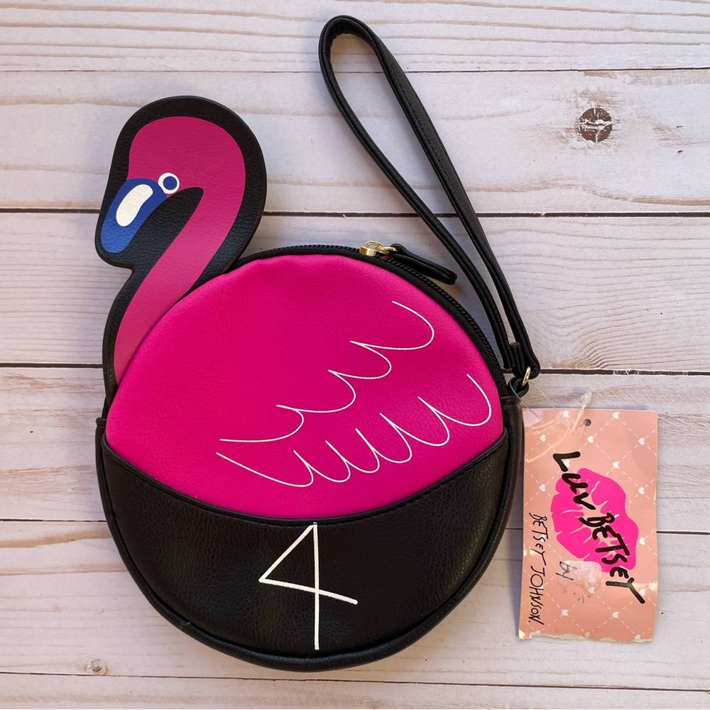 BETSEY JOHNSON LUV BETSEY Flamingo Coin Purse Whimsical Twee Girlhoodcore NWT